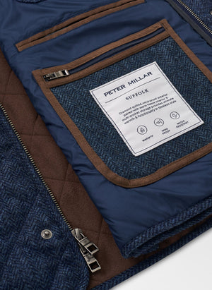PETER MILLAR Men's Jackets Peter Millar Suffolk Quilted Wool Travel Coat || David's Clothing
