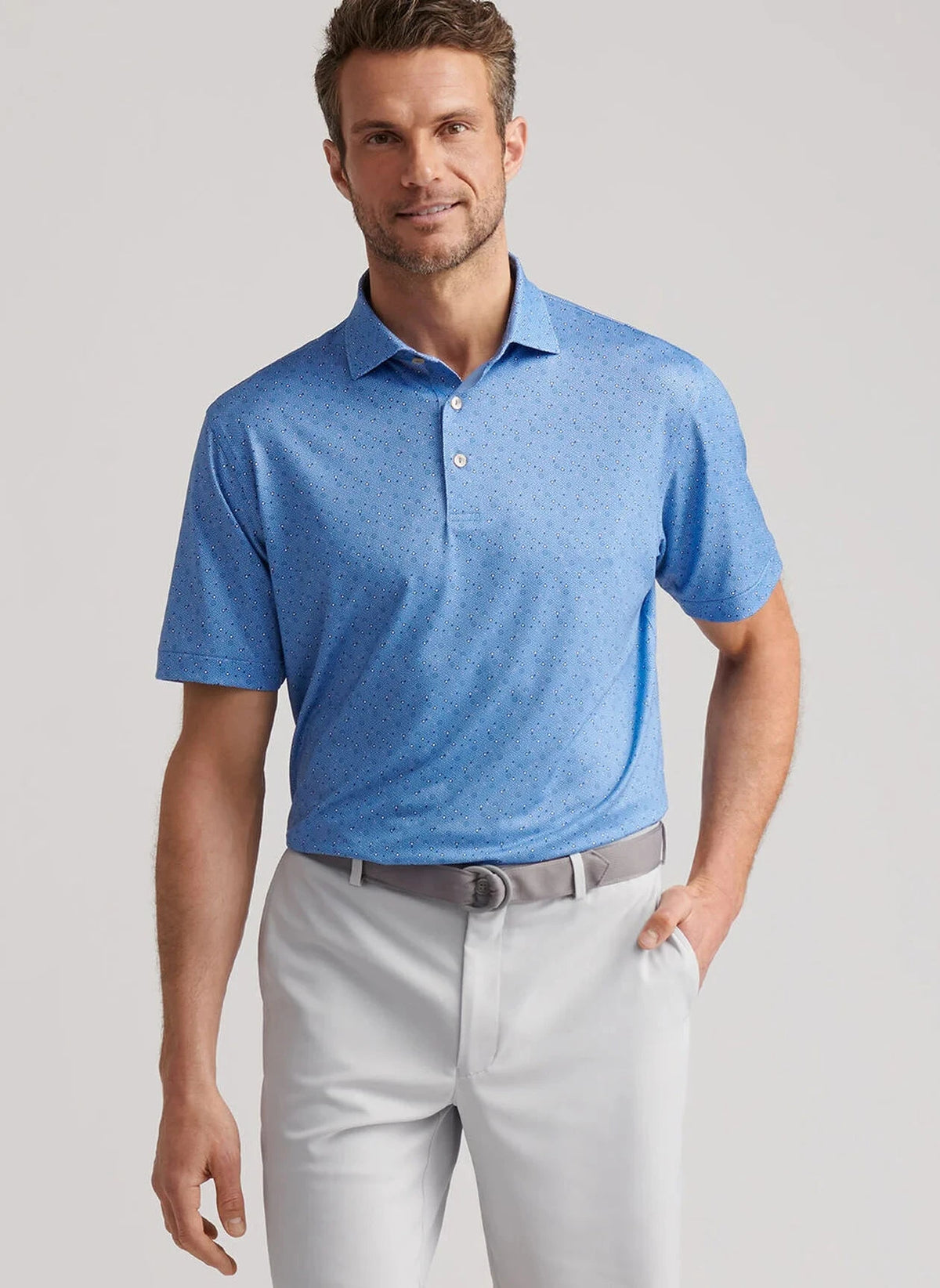 PETER MILLAR Men's Polo Peter Millar Costanzo Geo Performance Jersey Polo || David's Clothing
