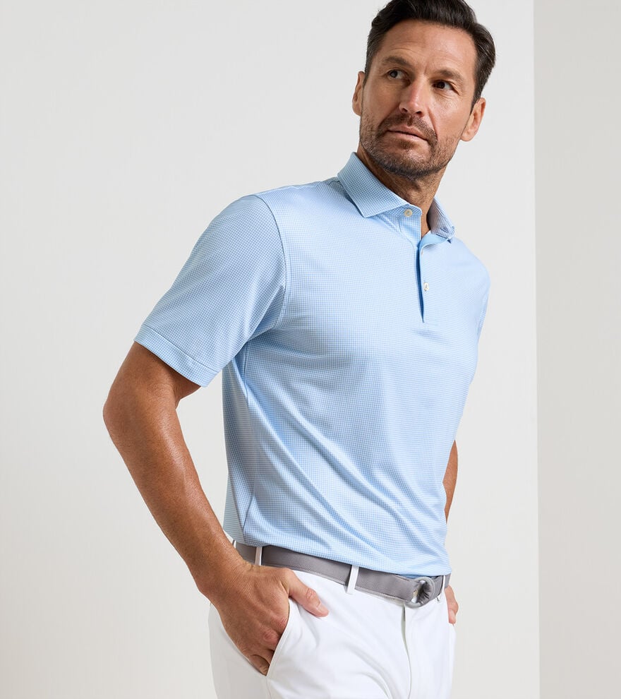 PETER MILLAR Men's Polo Peter Millar Gingham Performance Jersey Polo