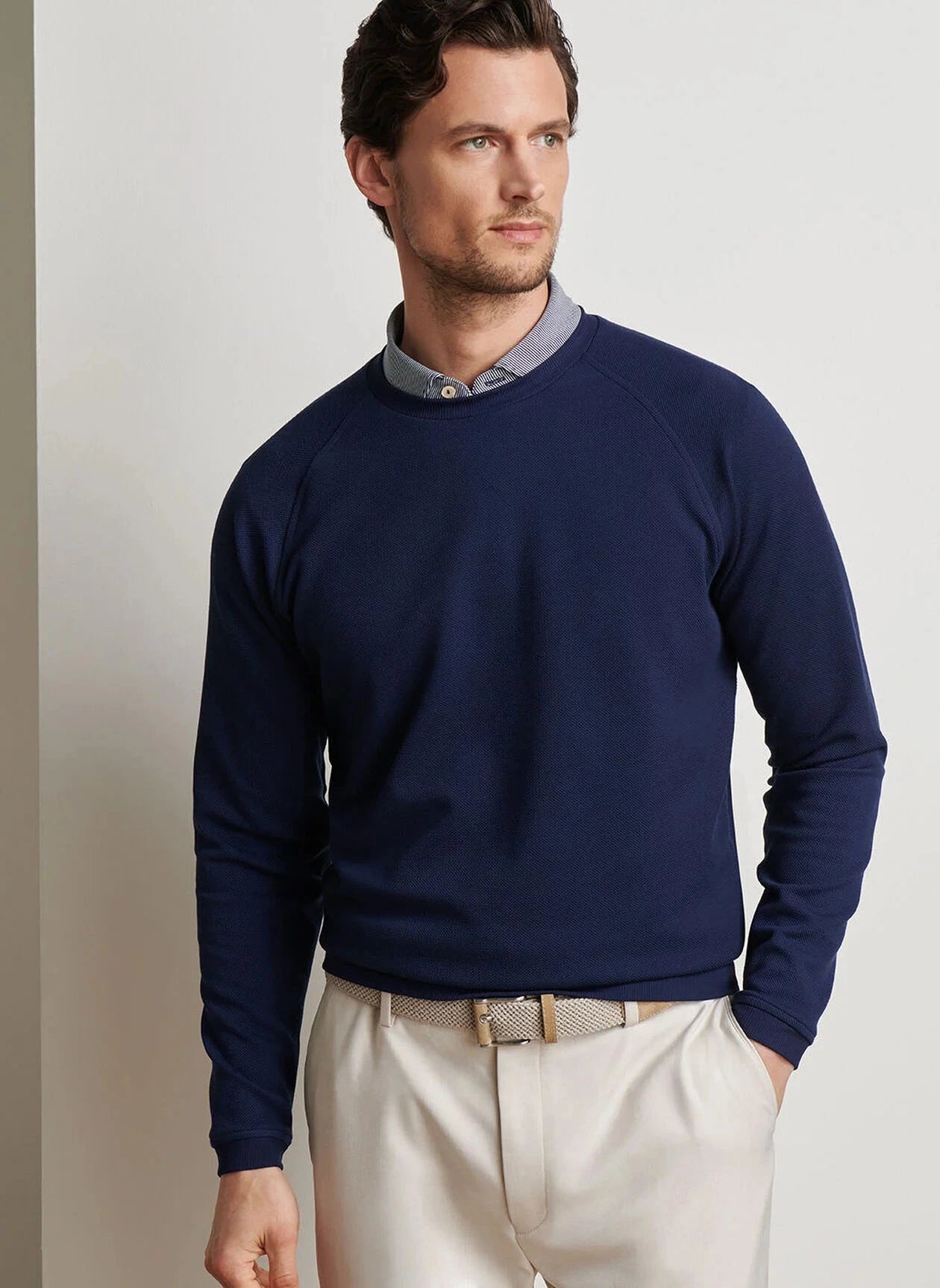 PETER MILLAR Men's Pullovers Peter Millar Cradle Piqué Performance Crewneck