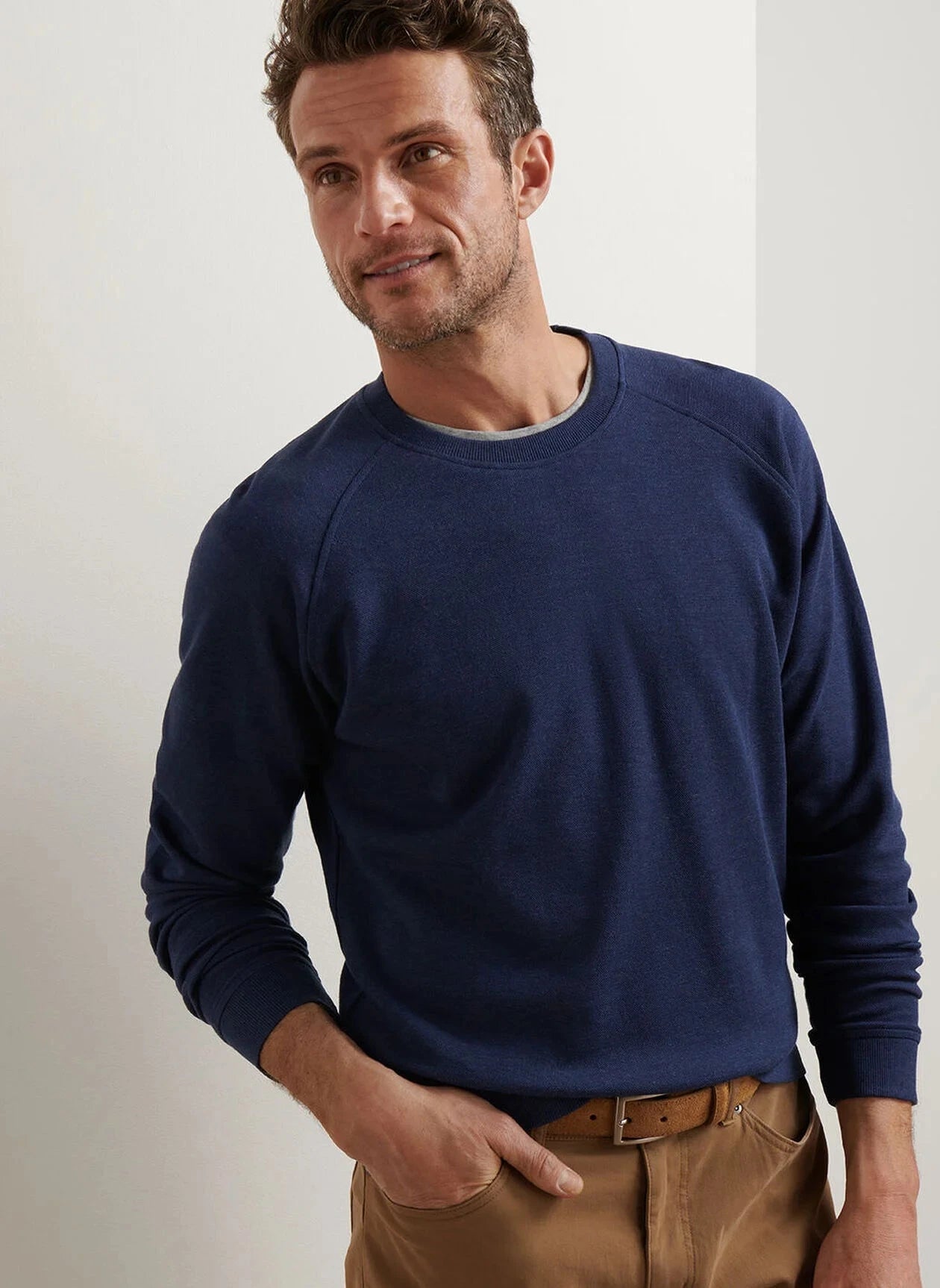 PETER MILLAR Men's Pullovers NAVY / S Peter Millar Crown Comfort Knit Crew MF25K48