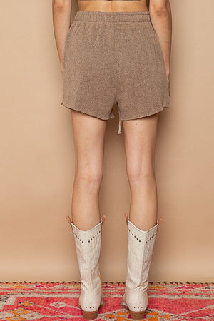 POL CLOTHING Women's Shorts Sweater Knit Elastic Waist Band Pockets Shorts || David's Clothing