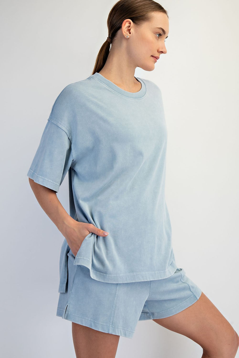 RAE MODE Mineral Washed Side Slit Short Set