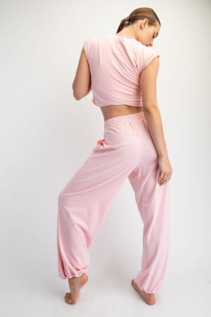 RAE MODE Women's Top Cotton Lycra Crossover Set