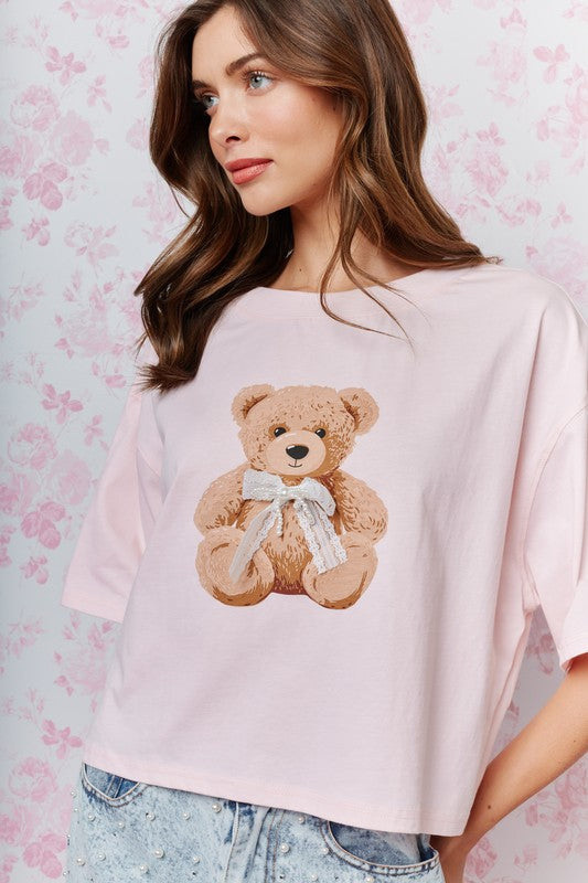 RARERAW Women's Tee Teddy Bear Graphic T-shirt
