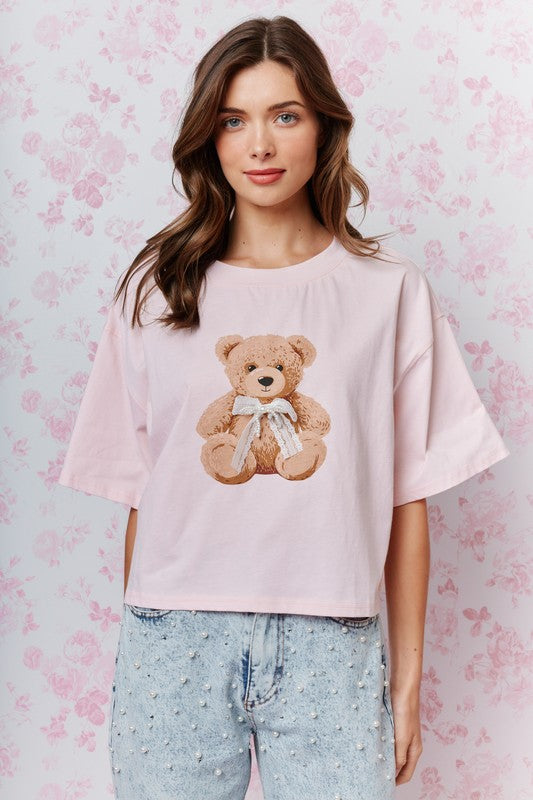 RARERAW Women's Tee Teddy Bear Graphic T-shirt