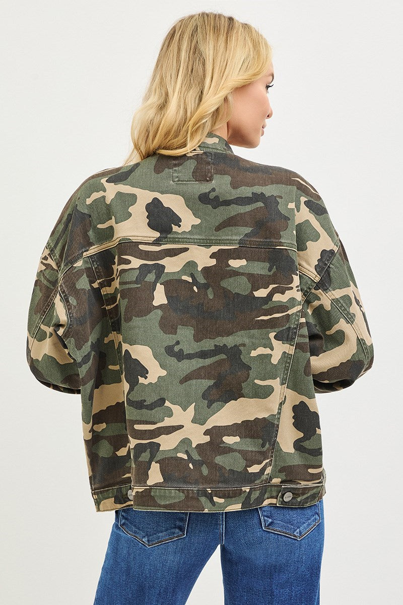 Risen Jeans Women Jackets Oversized Camo Jackets