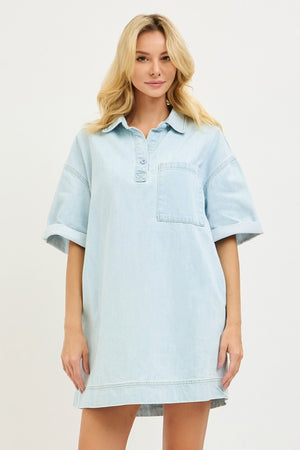 Risen Jeans Women's Dresses Risen Jeans Short Sleeve Shirt Dress