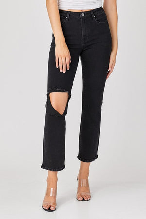 Risen Jeans Women's Jeans Relaxed Distressed Denim Jeans || David's Clothing