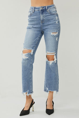 Risen Jeans Women's Jeans Risen Jeans High Rise Ankle Flare Jeans || David's Clothing