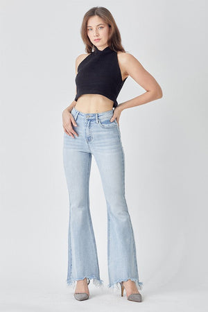 Risen Jeans Women's Jeans Risen Jeans High-rise Wide Flare Jeans || David's Clothing