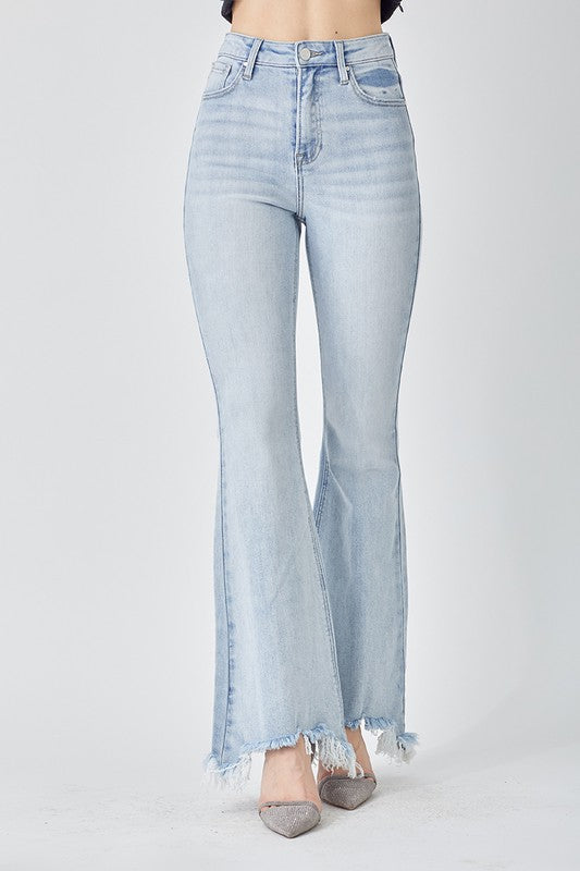 Risen Jeans Women's Jeans Risen Jeans High-rise Wide Flare Jeans || David's Clothing