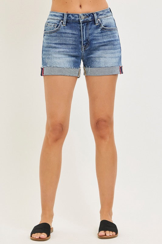 Risen Jeans Women's Shorts Risen Jeans Mid Rise Cuffed Shorts