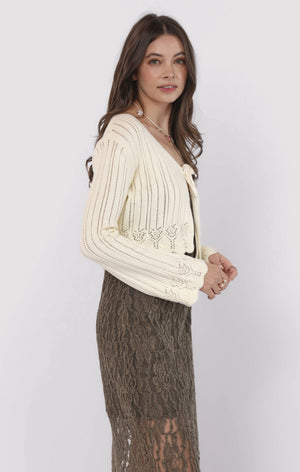 SADIE AND SAGE Women's Cardigans Sadie and Sage Chamomile Front Tie Cardigan