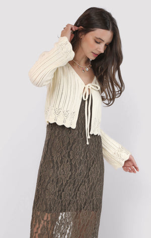SADIE AND SAGE Women's Cardigans Sadie and Sage Chamomile Front Tie Cardigan