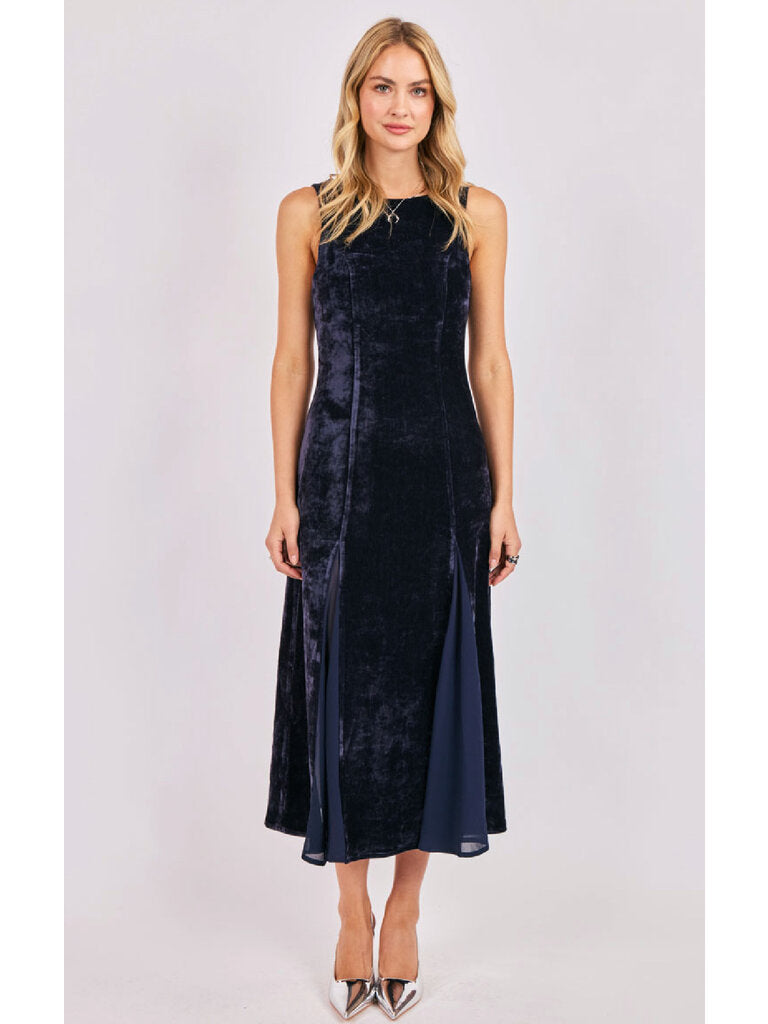 Sadie and Sage Midnight Velvet Dress - Midnight / L Sadie and Sage Midnight Velvet Dress - Midnight / L
