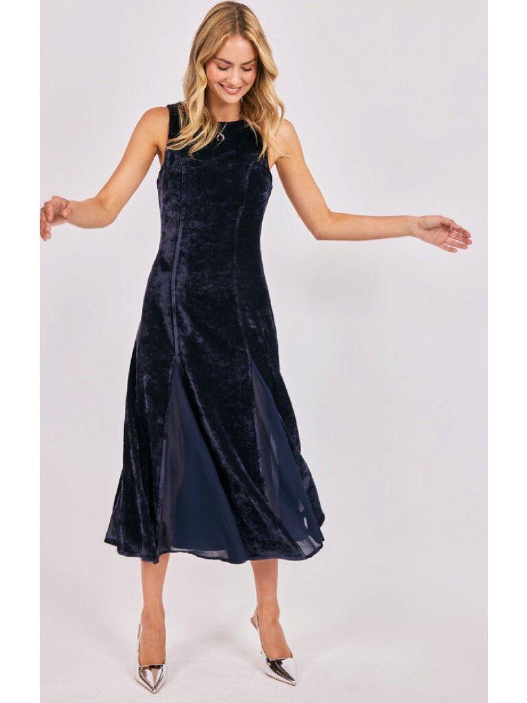 Sadie and Sage Midnight Velvet Dress - Midnight / L Sadie and Sage Midnight Velvet Dress - Midnight / L