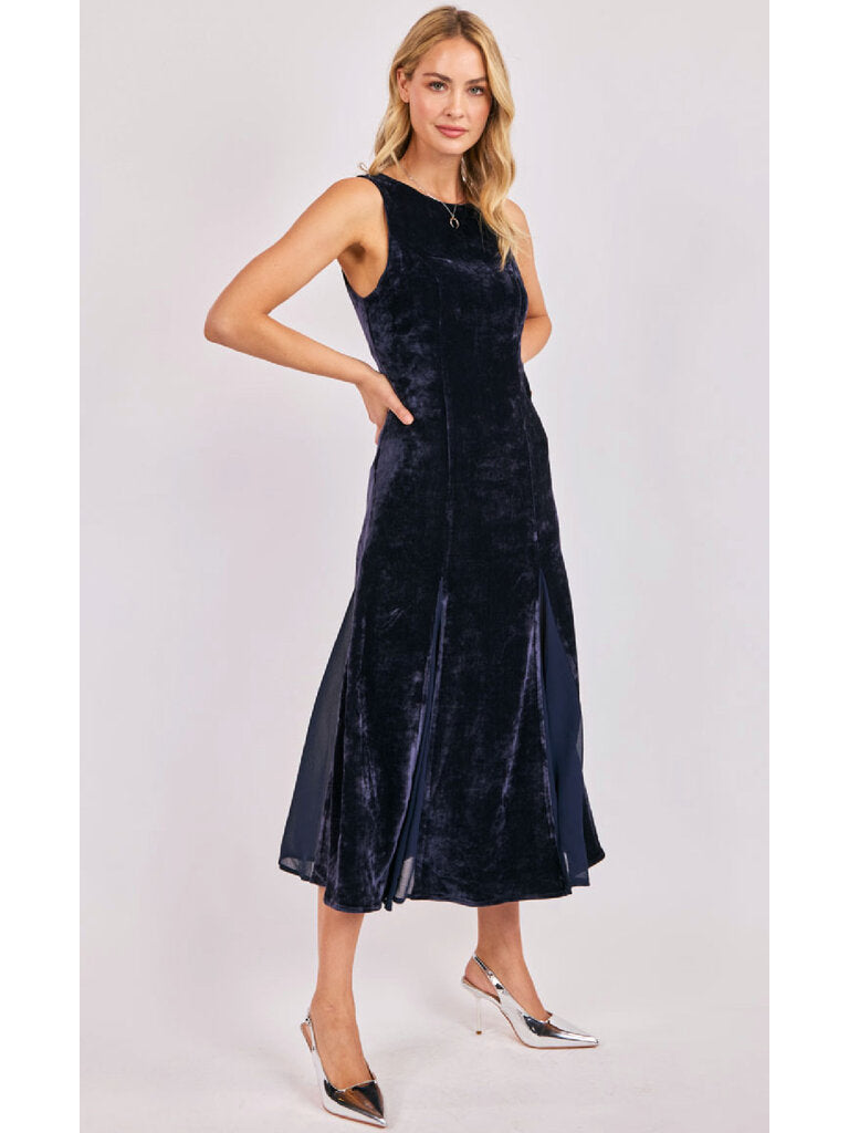 Sadie and Sage Midnight Velvet Dress - Midnight / L Sadie and Sage Midnight Velvet Dress - Midnight / L