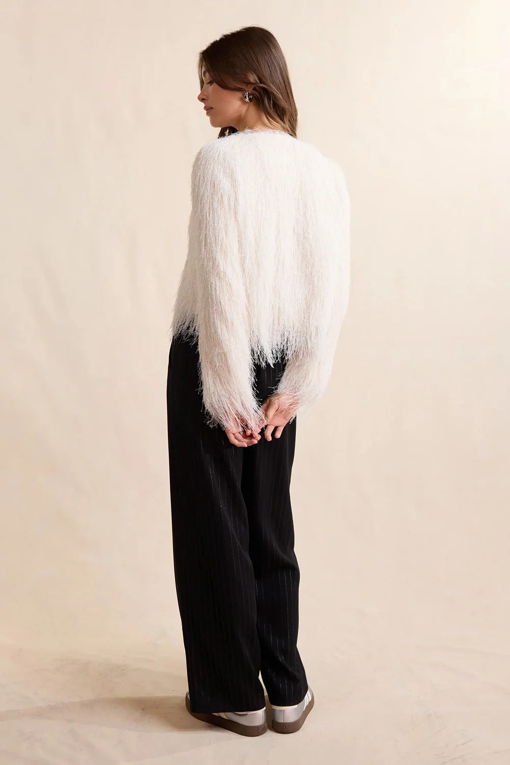 SADIE AND SAGE Women's Jackets Sadie & Sage Angel Wings Fringe Jacket in Ivory