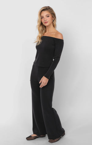 SADIE AND SAGE Women's Pants Sadie And Sage Hustle Knit Wide Leg Pants