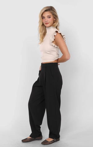SADIE AND SAGE Women's Pants Sadie and Sage Think Poetic Front Seam Tapered Trousers