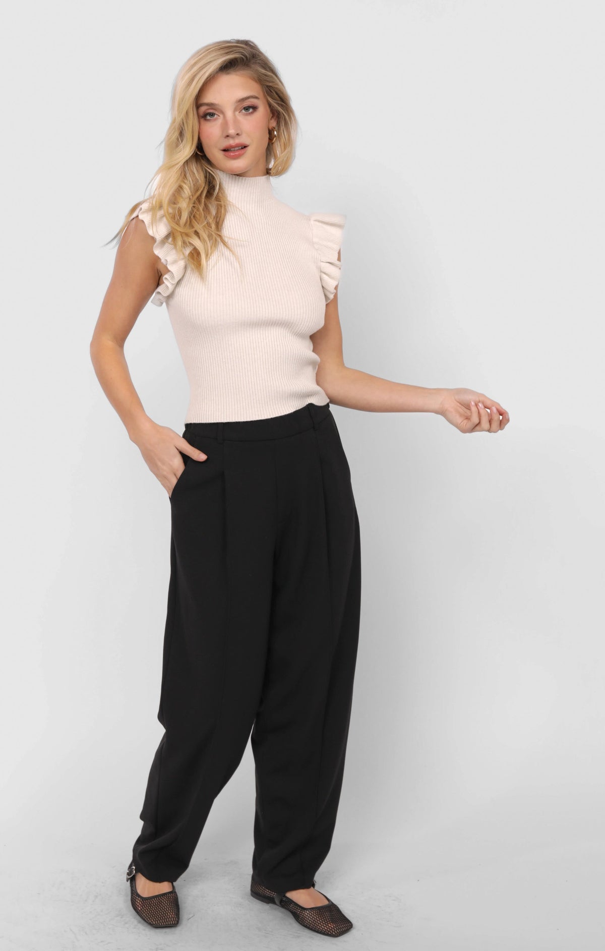 SADIE AND SAGE Women's Pants Sadie and Sage Think Poetic Front Seam Tapered Trousers