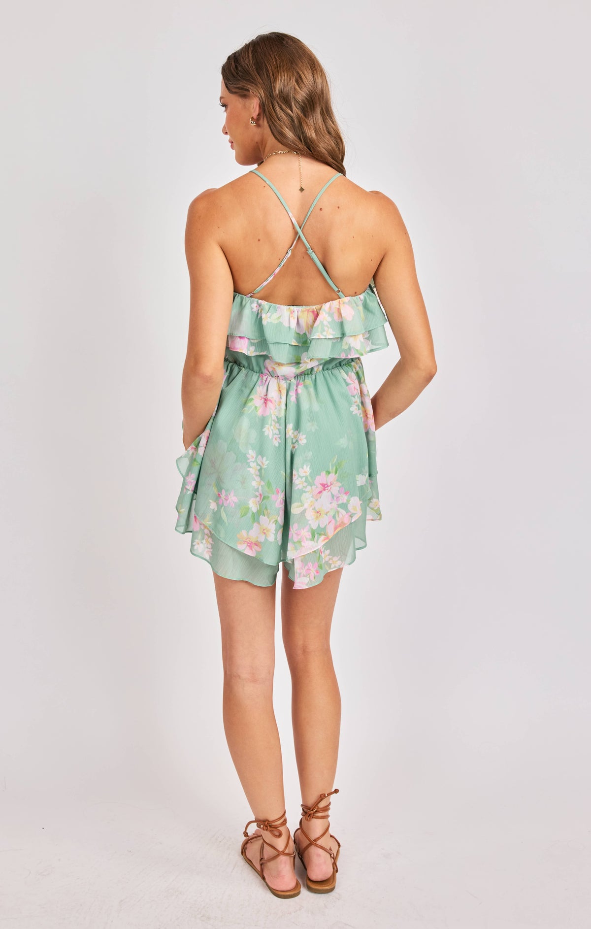 SADIE AND SAGE Women's Romper Sadie and Sage Desert Rose Ruffle Romper