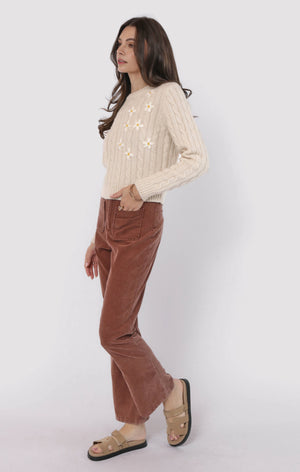 SADIE AND SAGE Women's Sweaters Sadie and Sage Lulu Embroidered Daisy Sweater