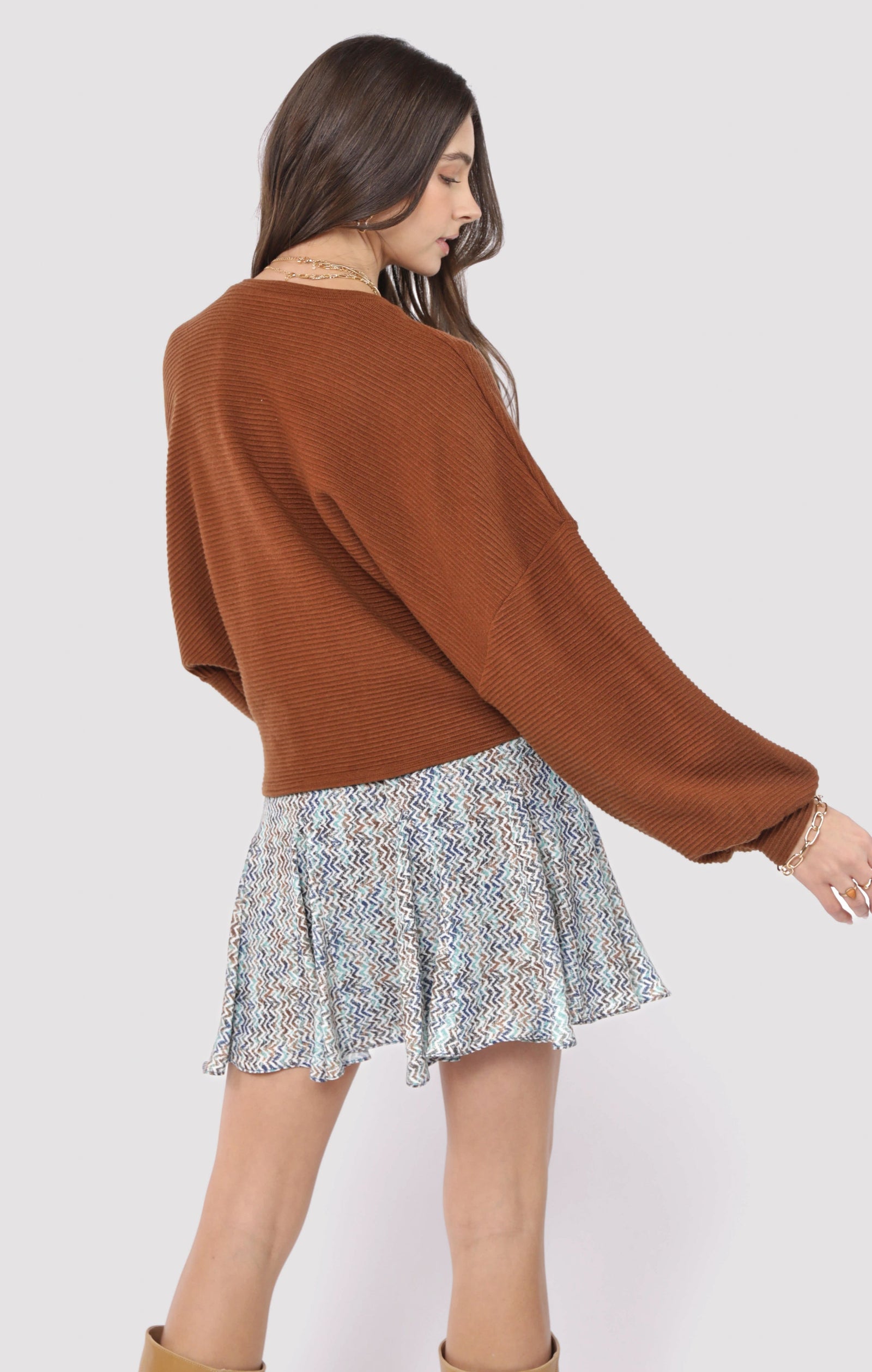 SADIE AND SAGE Women's Sweaters Sadie and Sage on A Stroll Dolman Sleeve Top || David's Clothing