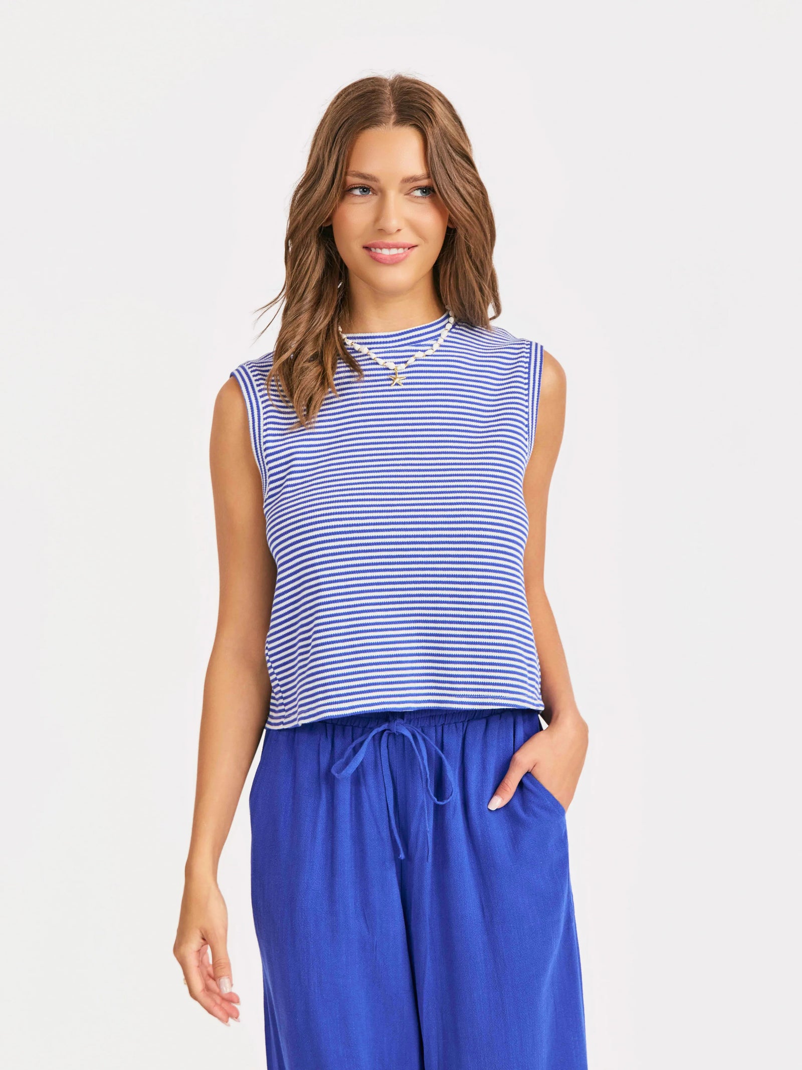 SADIE AND SAGE Women's Top Palma Overlap Back Top