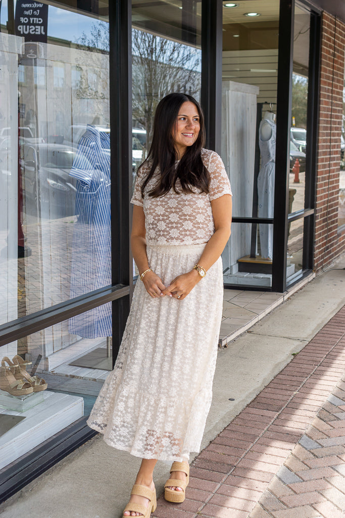 SADIE AND SAGE Women's Top Sadie and Sage Letters Lace Tee