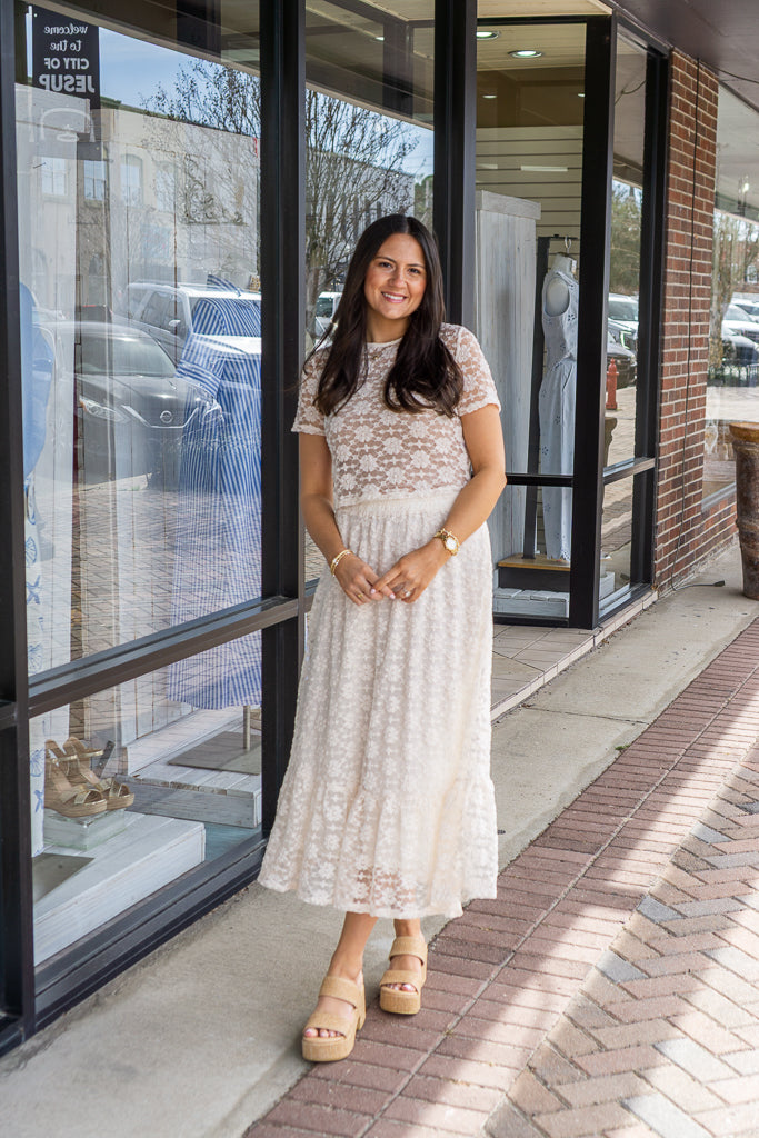 SADIE AND SAGE Women's Top Sadie and Sage Letters Lace Tee