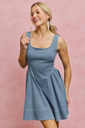 SO ME Women's Dresses Denim Fit And Flare Mini Dress
