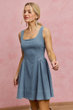 SO ME Women's Dresses Denim Fit And Flare Mini Dress