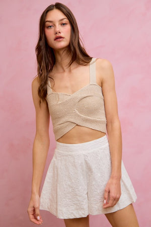 SO ME Women's Shorts Embroidered Eyelet Wide Leg Shorts