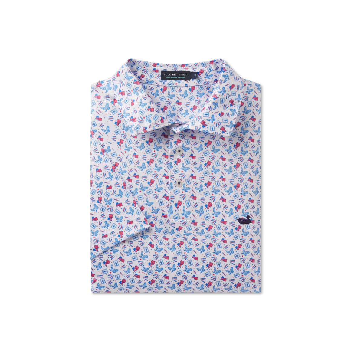SOUTHERN MARSH COLLECTION Men's Polo WHITE / S Southern Marsh Flyline Performance Polo - Liberty PF76WHT