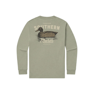 SOUTHERN MARSH COLLECTION Men's Tees Southern Marsh SEAWASH Tee - Vintage Duck Decoy - In Position - Long Sleeve