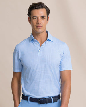 SOUTHERN TIDE Men's Polo OCEAN CHANNEL / S Southern Tide Driver Coral Key Plaid Printed Polo 123511756