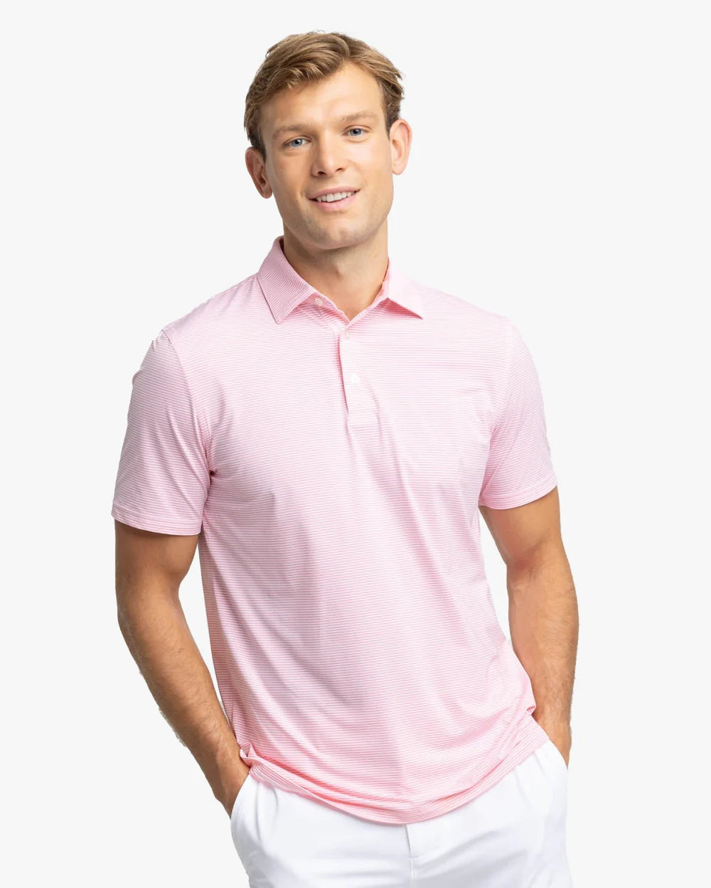 SOUTHERN TIDE Men's Polo Southern Tide brrr°-eeze Meadowbrook Stripe Polo || David's Clothing