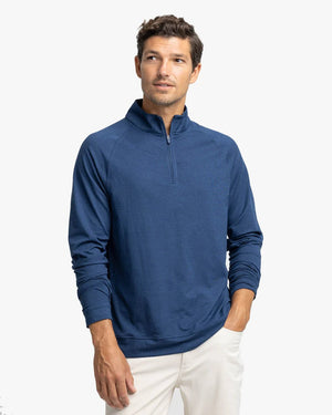 SOUTHERN TIDE Men's Pullover Southern Tide Cruiser Heather Quarter Zip Pullover || David's Clothing