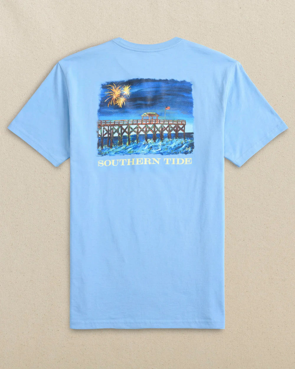 SOUTHERN TIDE Men's Tees Southern Tide Pier Fireworks Short Sleeve T-Shirt