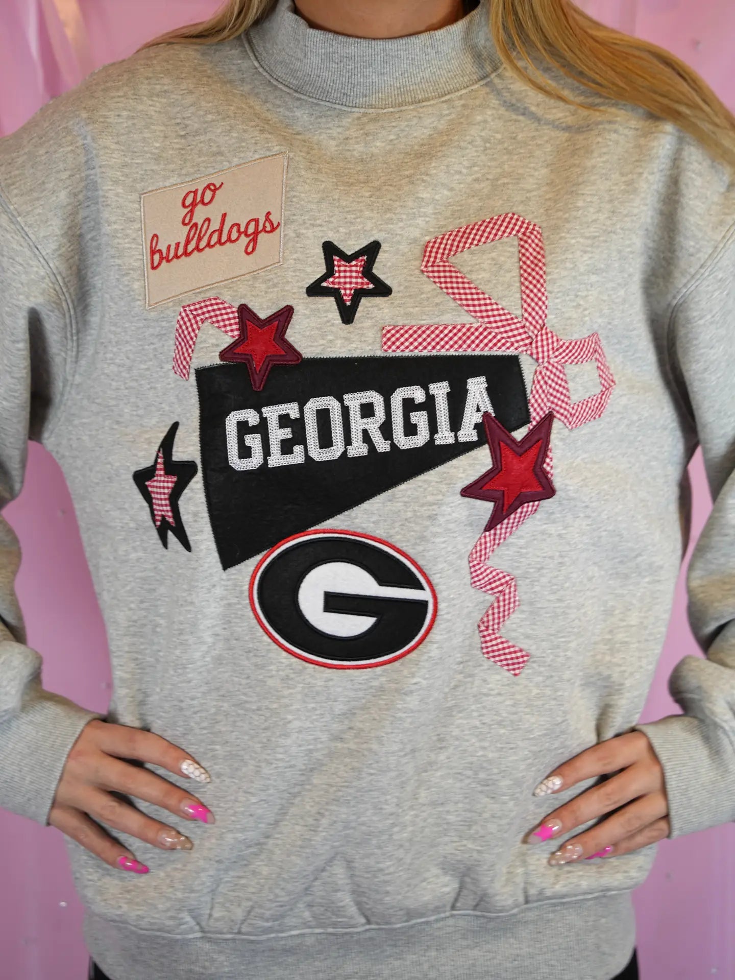 STARSTRUCK'D Women's Sweatshirt Georgia Bulldogs Gameday Mock Neck Sweatshirt