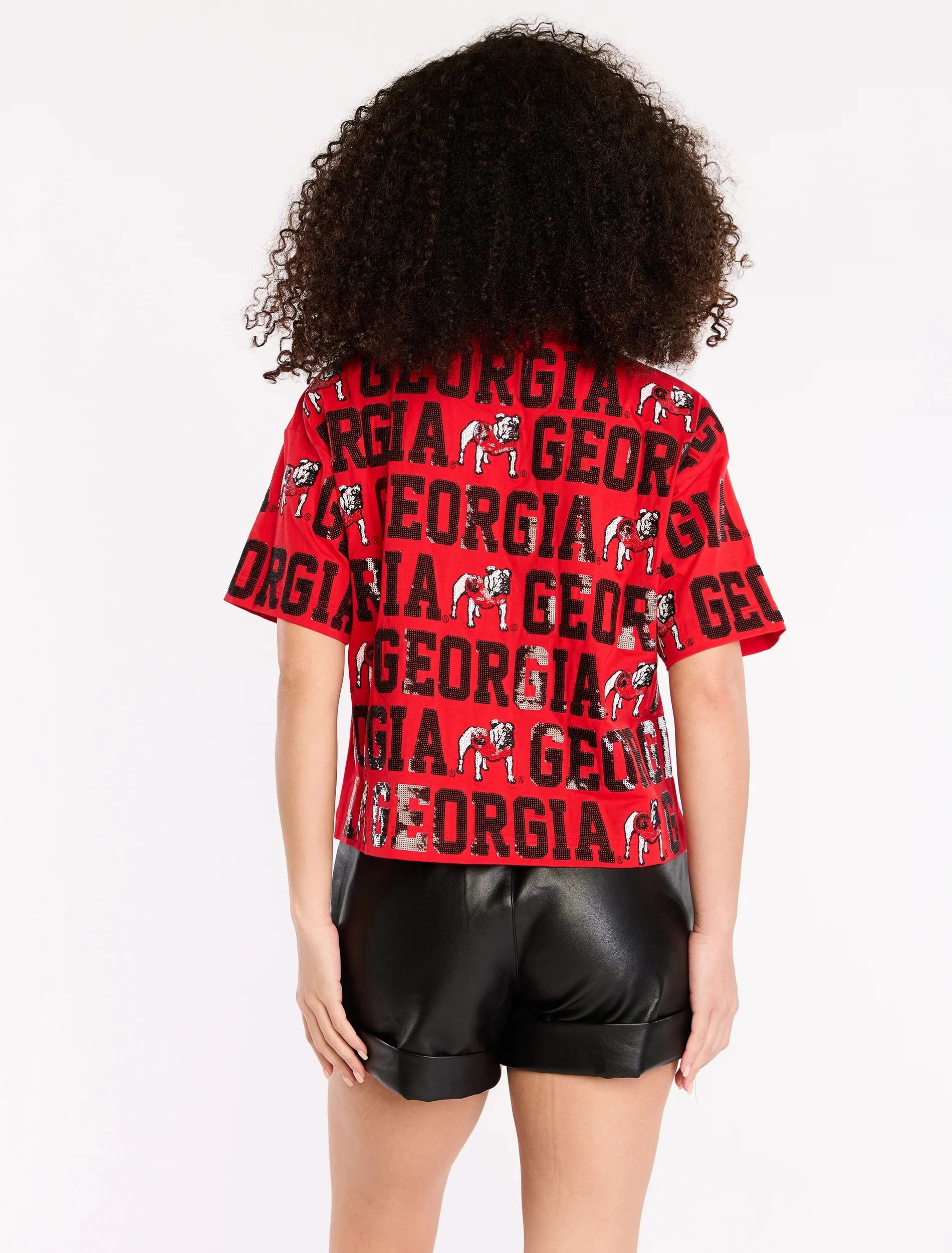 STEWART SIMMONS Women's Top Stewart Simmons The Sequin Repeat Tee - Georgia || David's Clothing