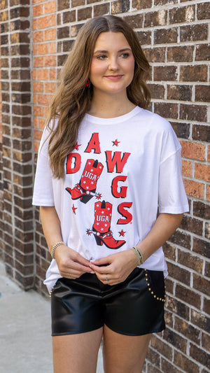 STEWART SIMMONS Women's Top The Dawgs Boots Grand Tee || David's Clothing