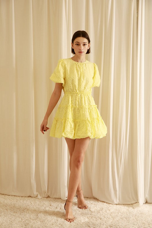 STORIA Women's Dresses Monochromatic Crimple A Line Mini Dress || David's Clothing