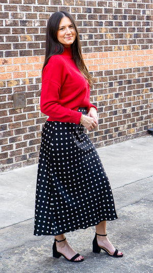 STORIA Women's Skirts Polka Satin Skirt