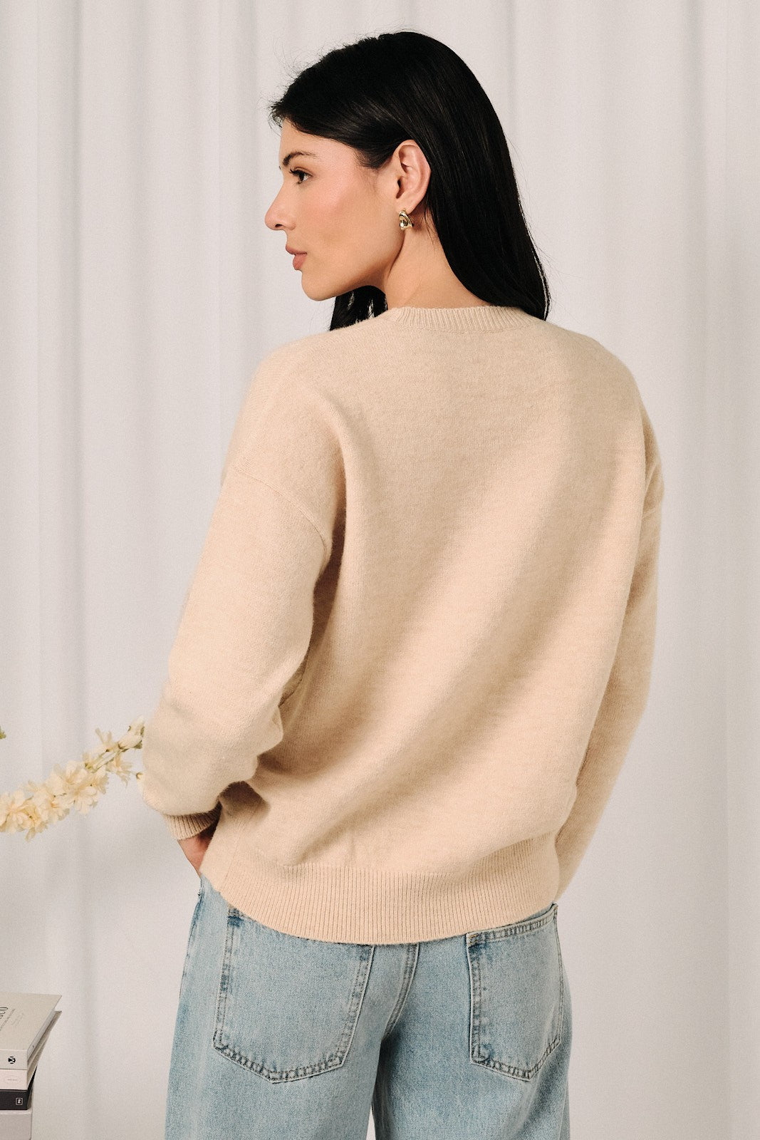 SUNDAY EDITION Women's Sweaters Round Neck Mallard Duck Graphic Long Sleeve Knit Sweater