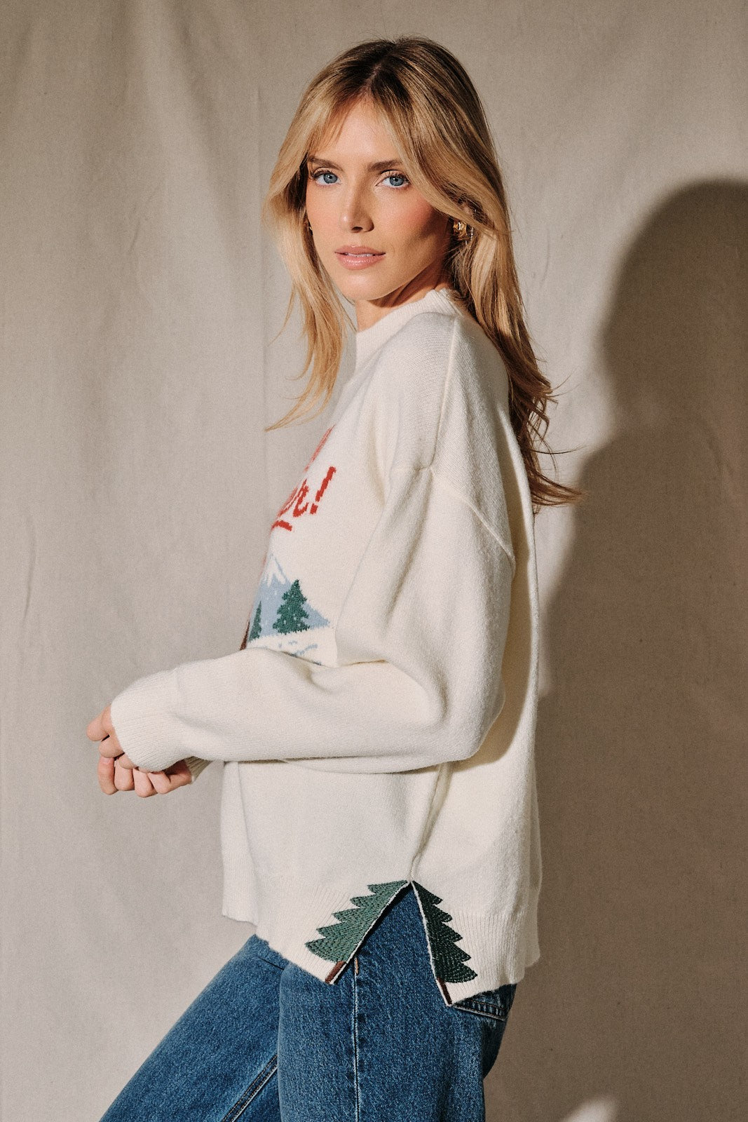 SUNDAY EDITION Women's Sweaters Ski Ya Later Graphic Mock Neck Sweater