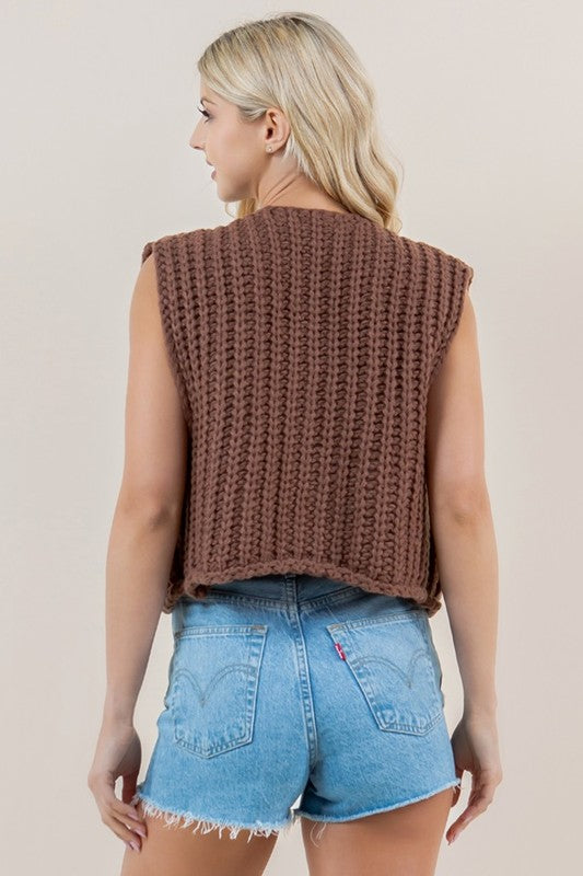 BRIEFING ◆WOMENS WR CREW NECK KNIT VEST Women's Round Neck Wool Vest Solid Color Sleeveless Sweater