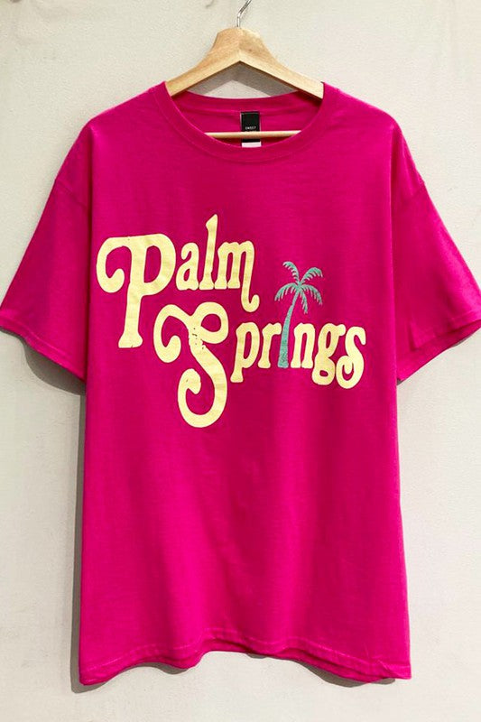 SWEET CLAIRE Women's Tee Palm Springs Oversized Tee || David's Clothing